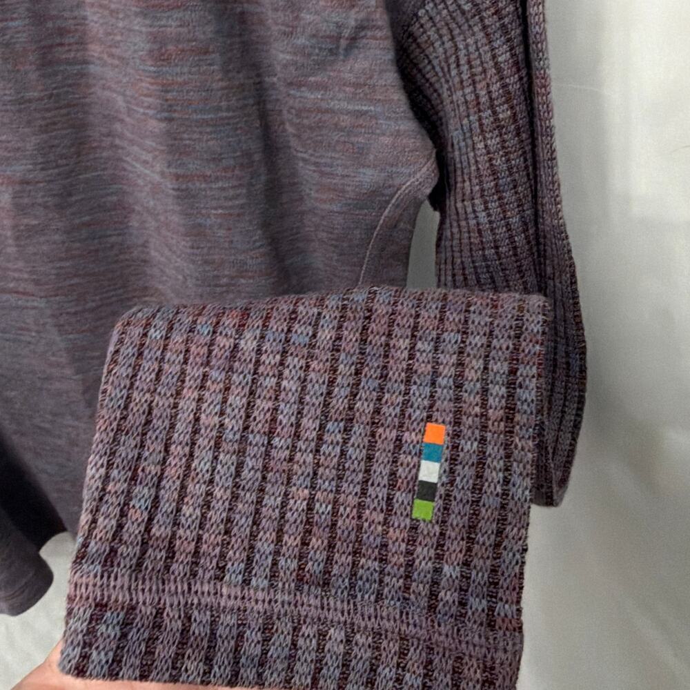 SmartWool Thermal Rib Top Womens Size Medium Merino Wool Chalk Violet Heather - Picture 10 of 11